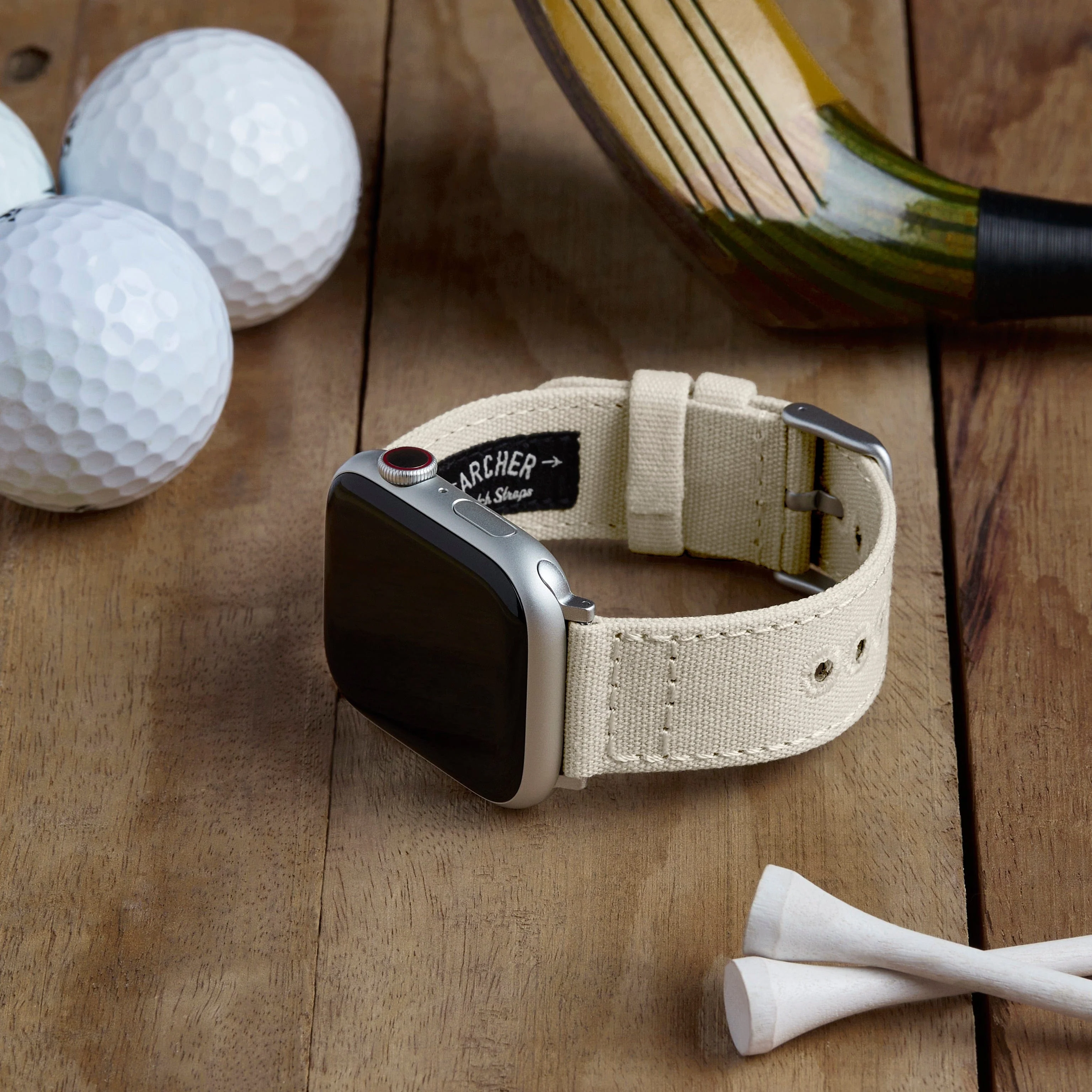 Apple Watch Canvas Watch Band - Alabaster/Silver Aluminum - Image 3