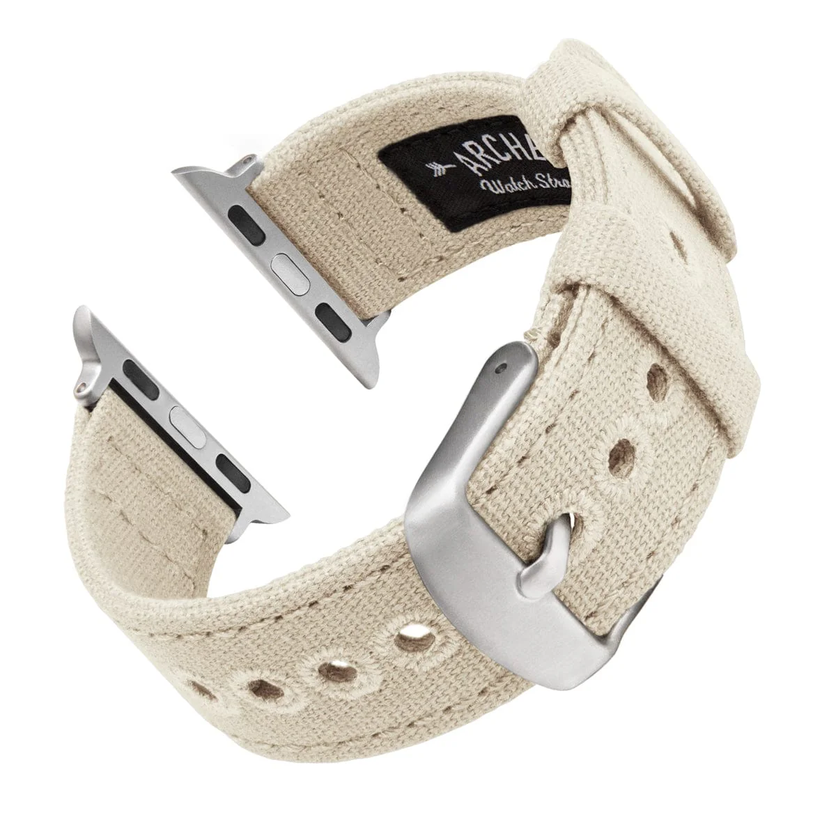Apple Watch Canvas Watch Band - Alabaster/Silver Aluminum - Image 4