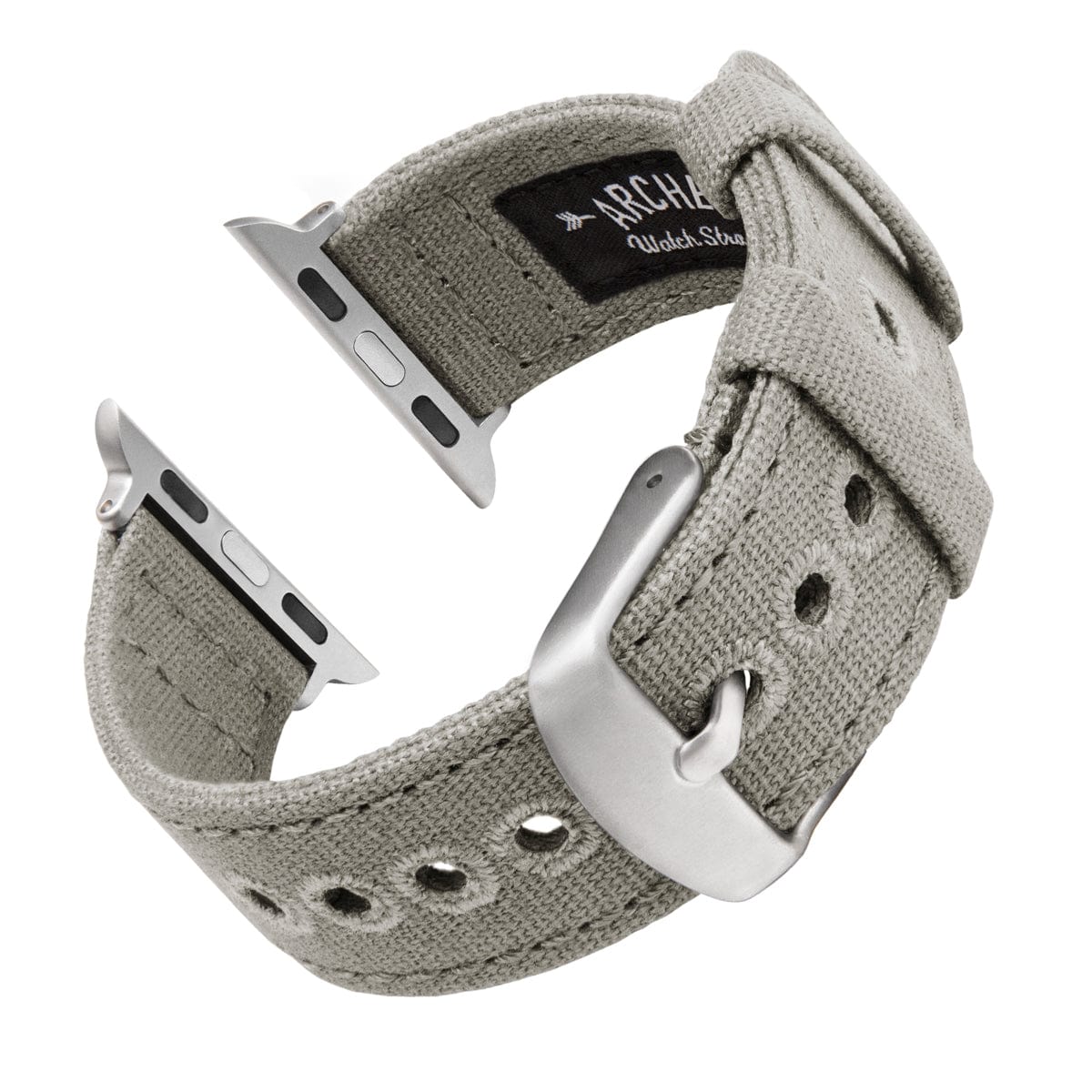 Apple Watch Canvas Watch Band - Ash Gray/Silver Aluminum - Image 4