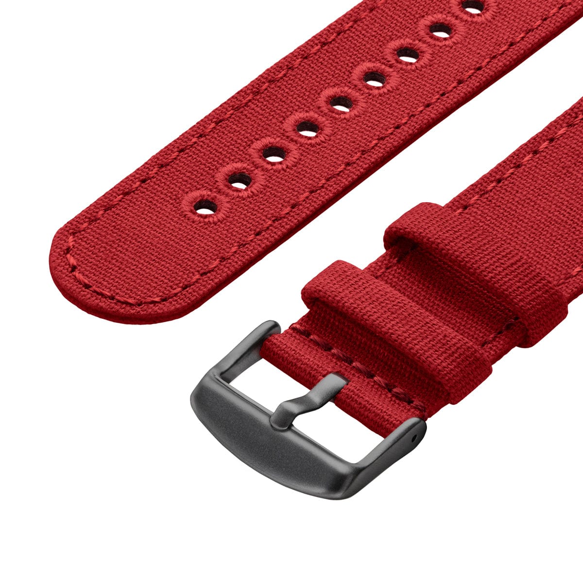 Apple Watch Canvas Watch Band - Carmine Red/Space Gray - Image 6
