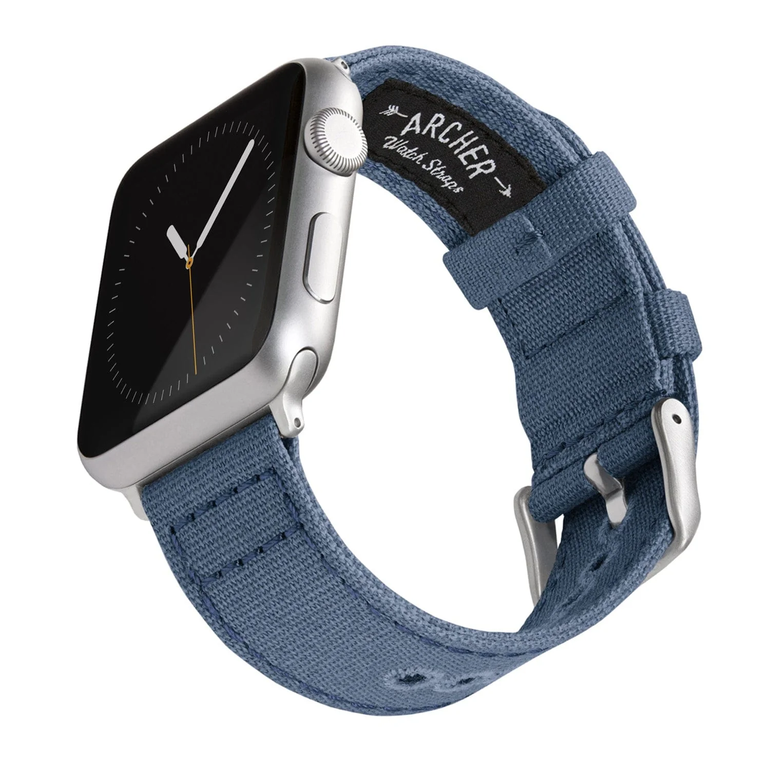 Apple Watch Canvas Watch Band - Classic Denim Blue/Silver Aluminum