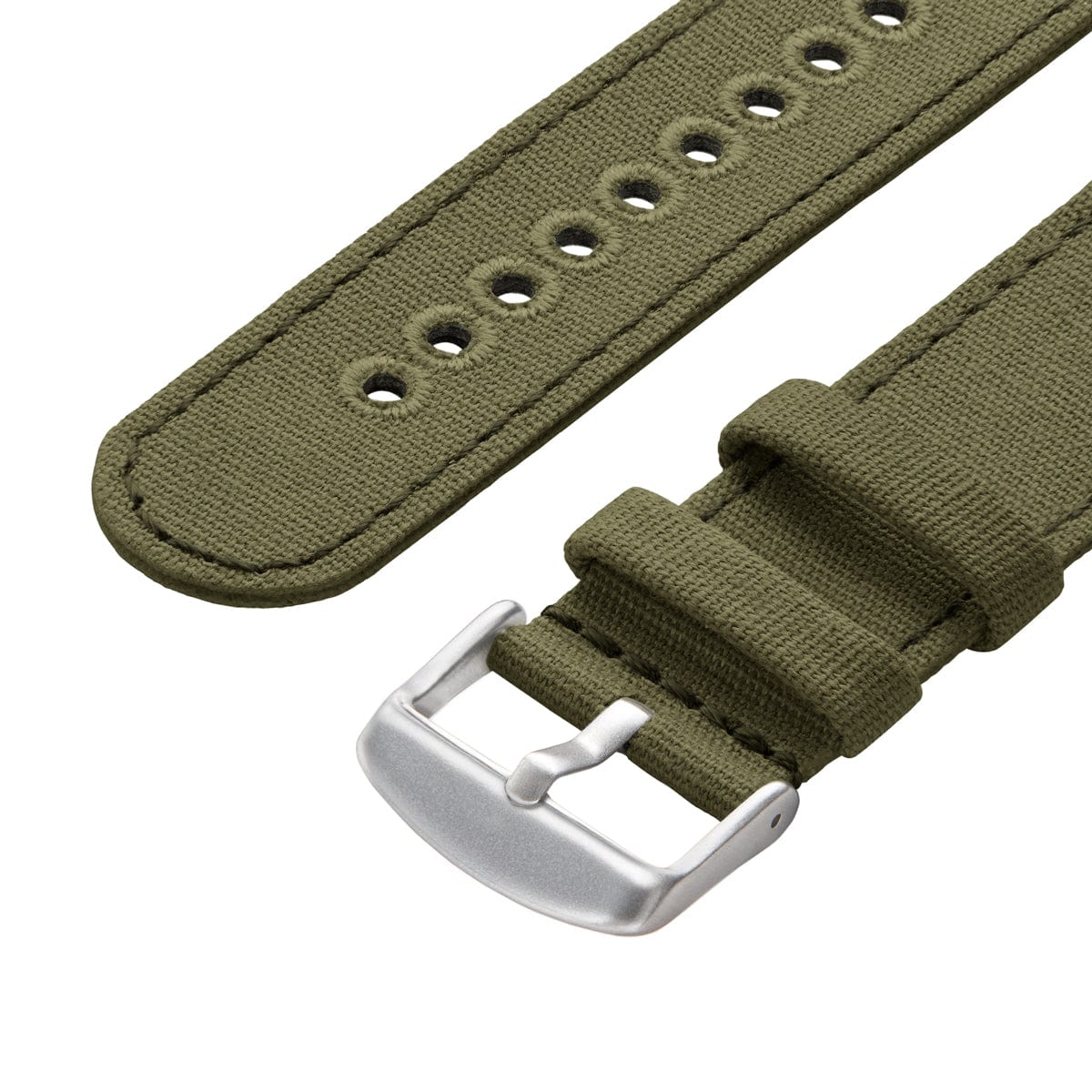 Apple Watch Canvas Watch Band - Faded Olive/Silver Aluminum - Image 6