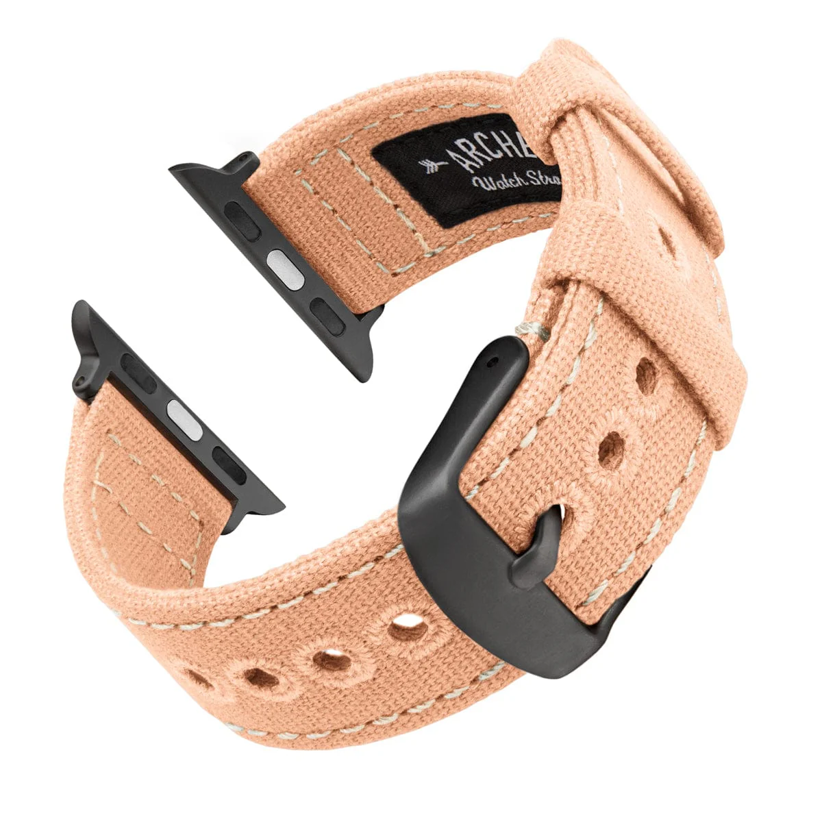 Apple Watch Canvas Watch Band - Pale Coral/Space Gray - Image 4