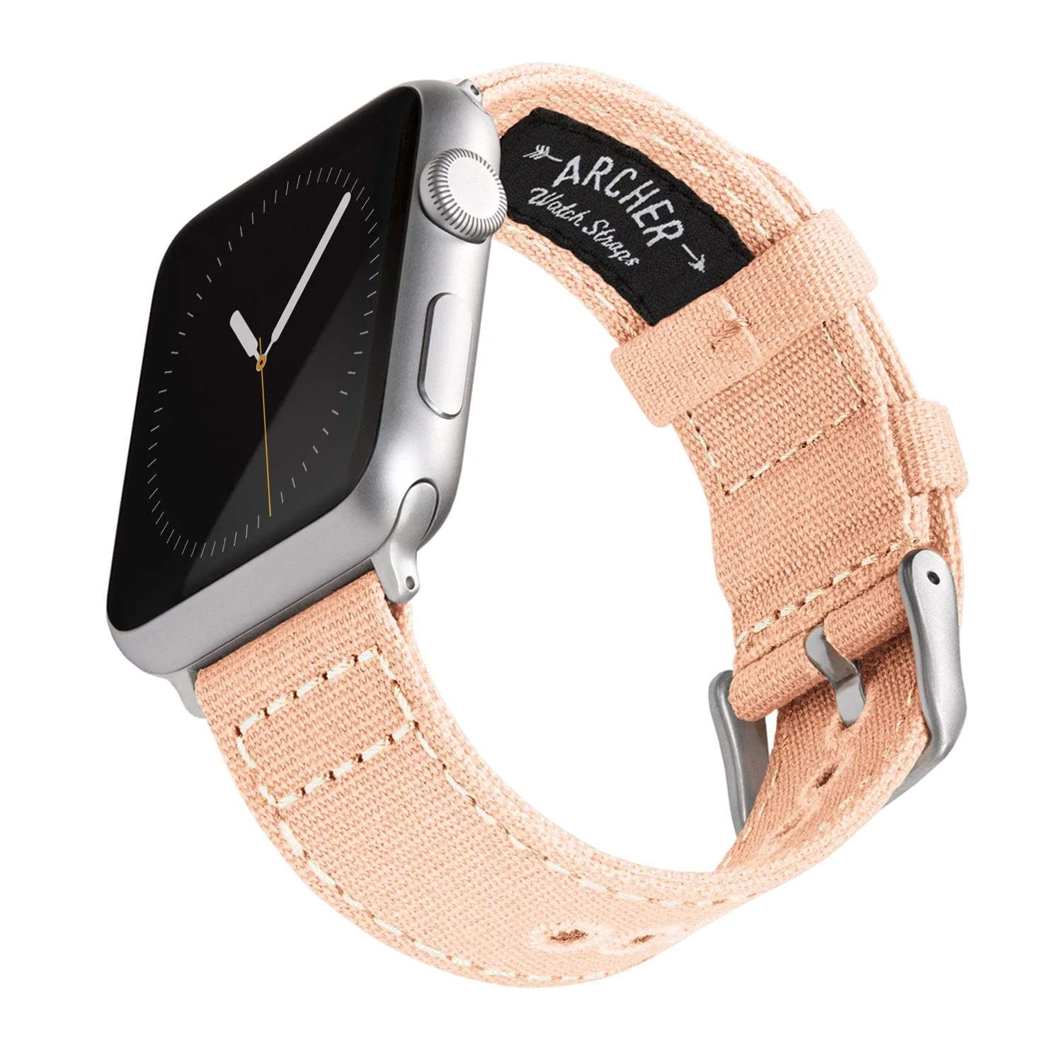 Apple Watch Canvas Watch Band - Pale Coral/Silver Aluminum
