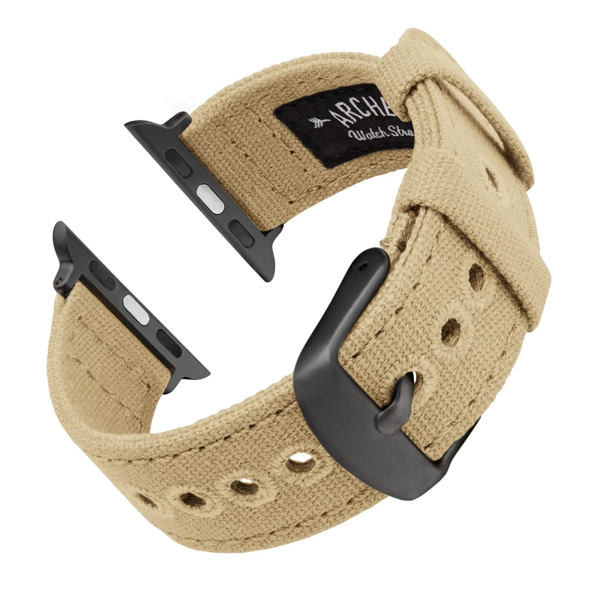 Apple Watch Canvas Watch Band - Sand/Space Gray - Image 4