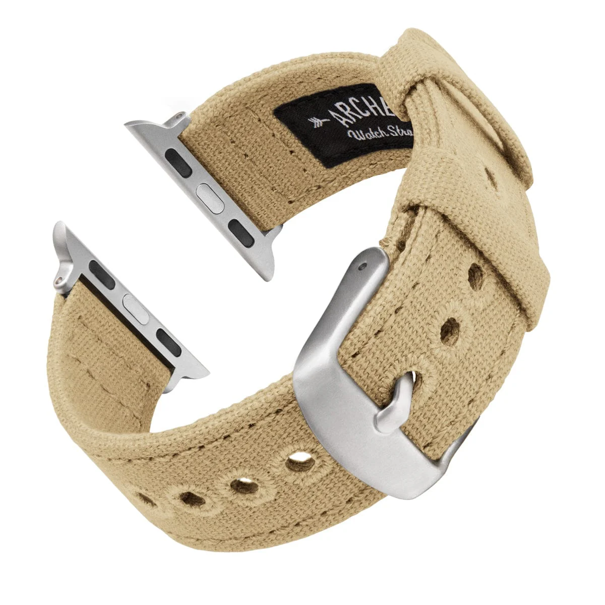 Apple Watch Canvas Watch Band - Sand/Silver Aluminum - Image 4