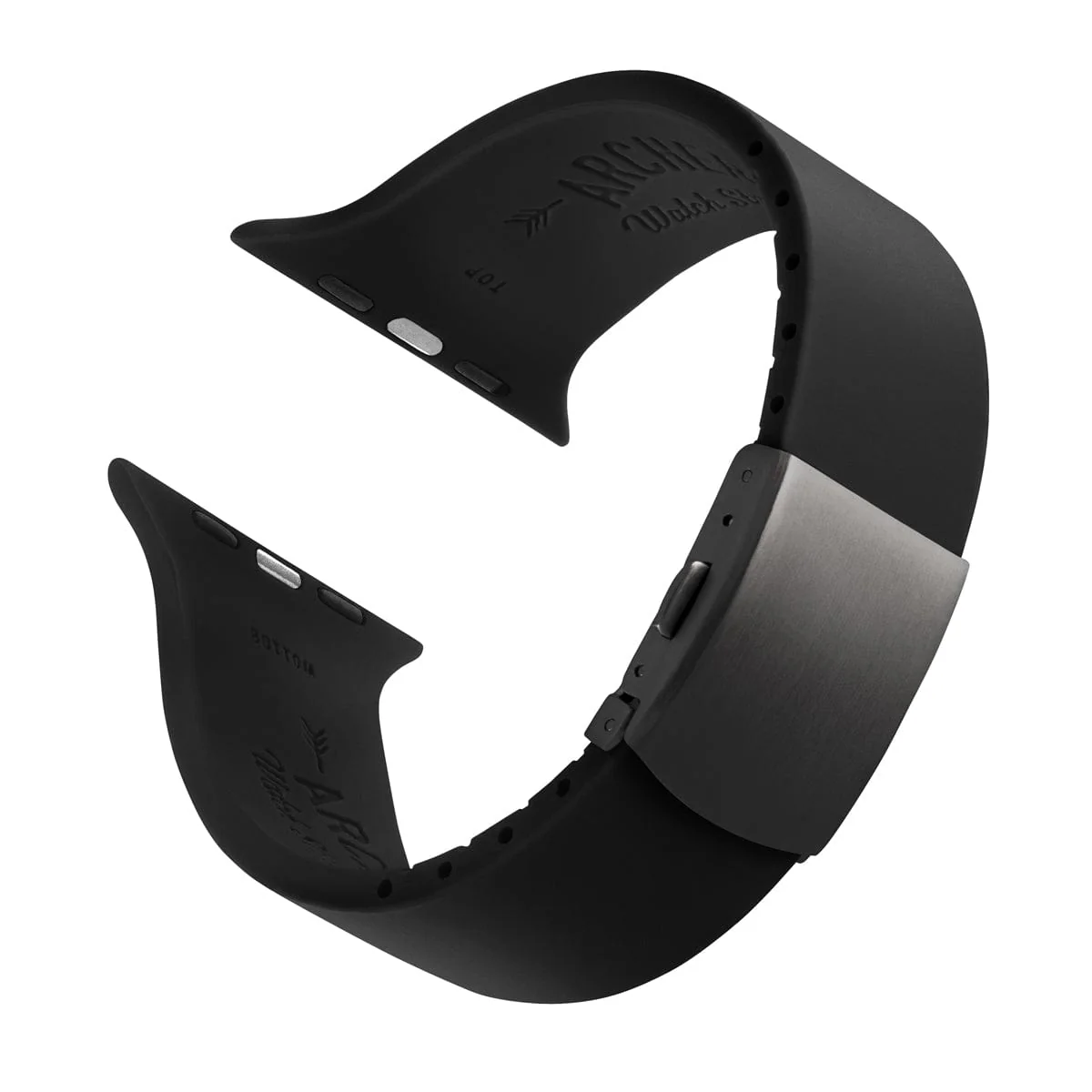 Apple Watch Custom Fit Silicone Watch Band - Black/Gray - Image 4