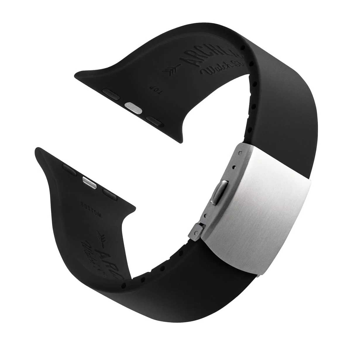 Apple Watch Custom Fit Silicone Watch Band - Black/Silver - Image 4