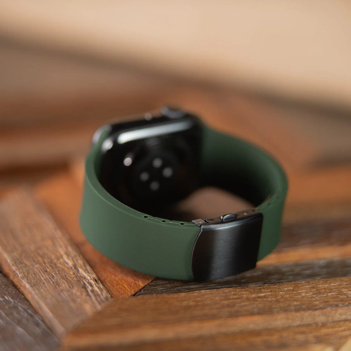 Apple Watch Custom Fit Silicone Watch Band - British Racing Green/Gray - Image 3