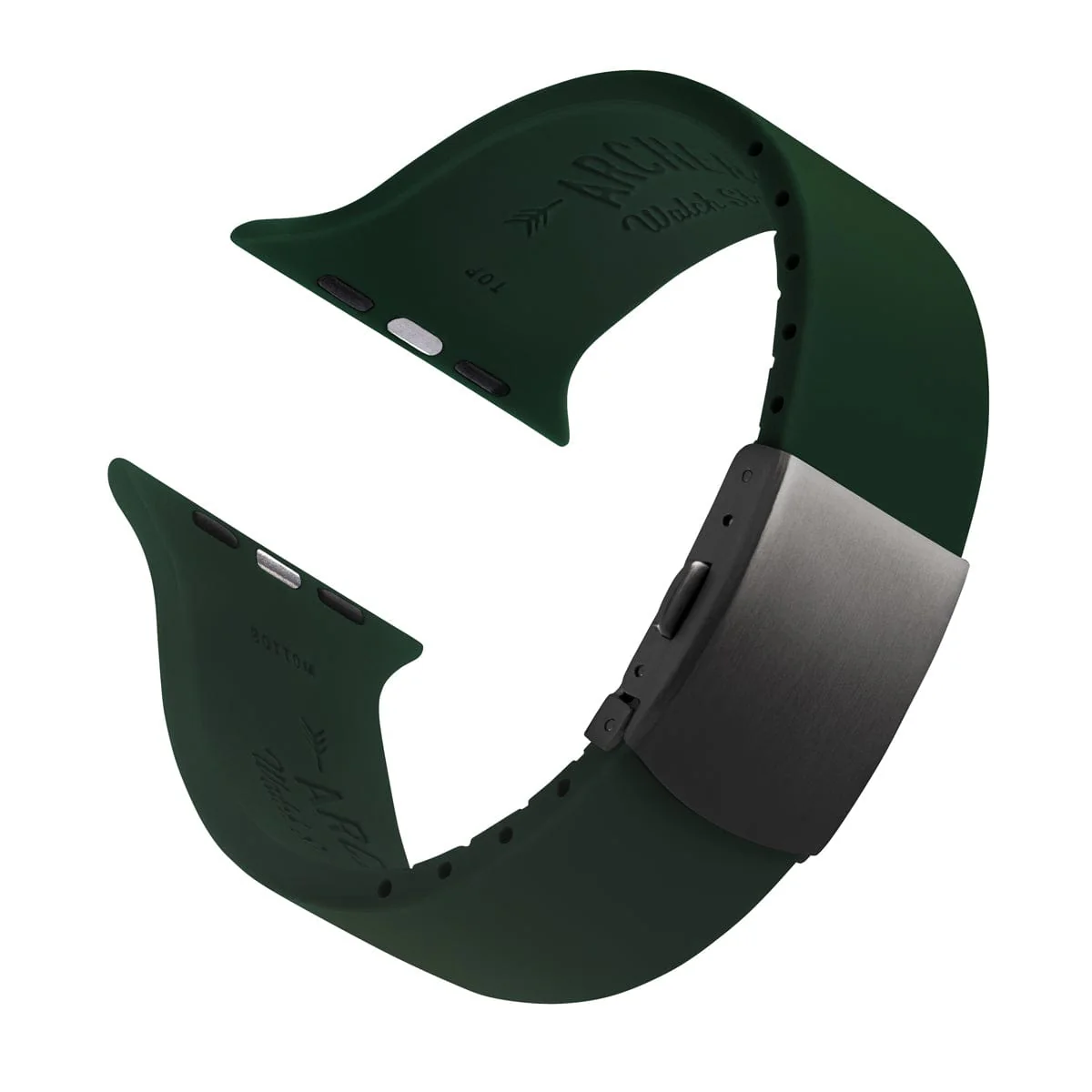 Apple Watch Custom Fit Silicone Watch Band - British Racing Green/Gray - Image 4