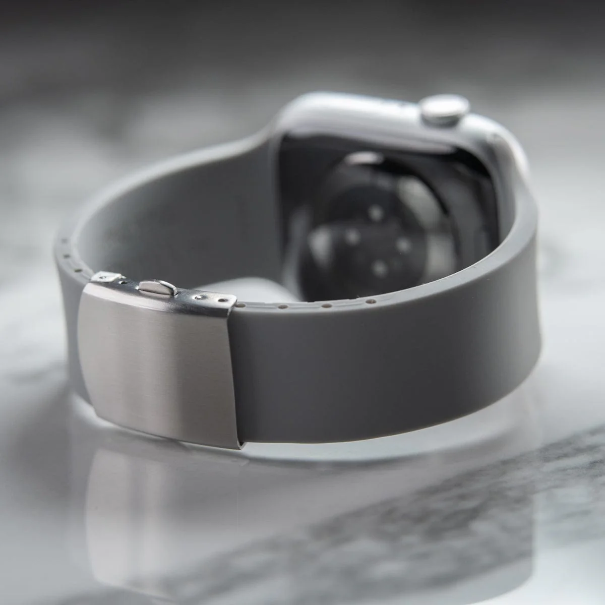 Apple Watch Custom Fit Silicone Watch Band - Graphite/Silver - Image 2