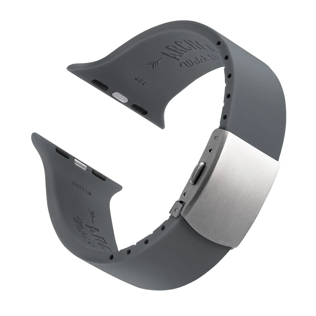 Apple Watch Custom Fit Silicone Watch Band - Graphite/Silver - Image 4