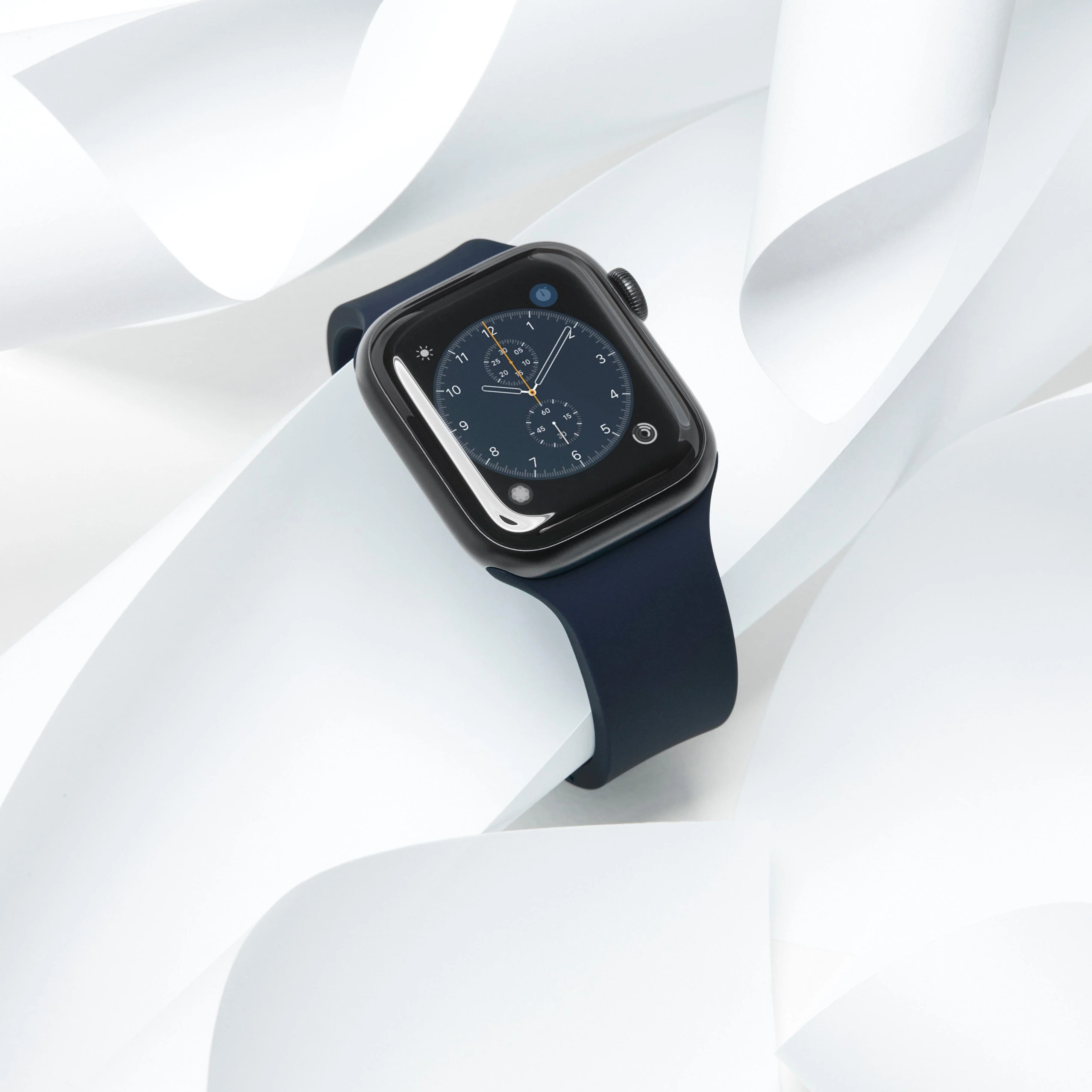 Apple Watch Custom Fit Silicone Watch Band - Midnight Blue/Gray - Image 3