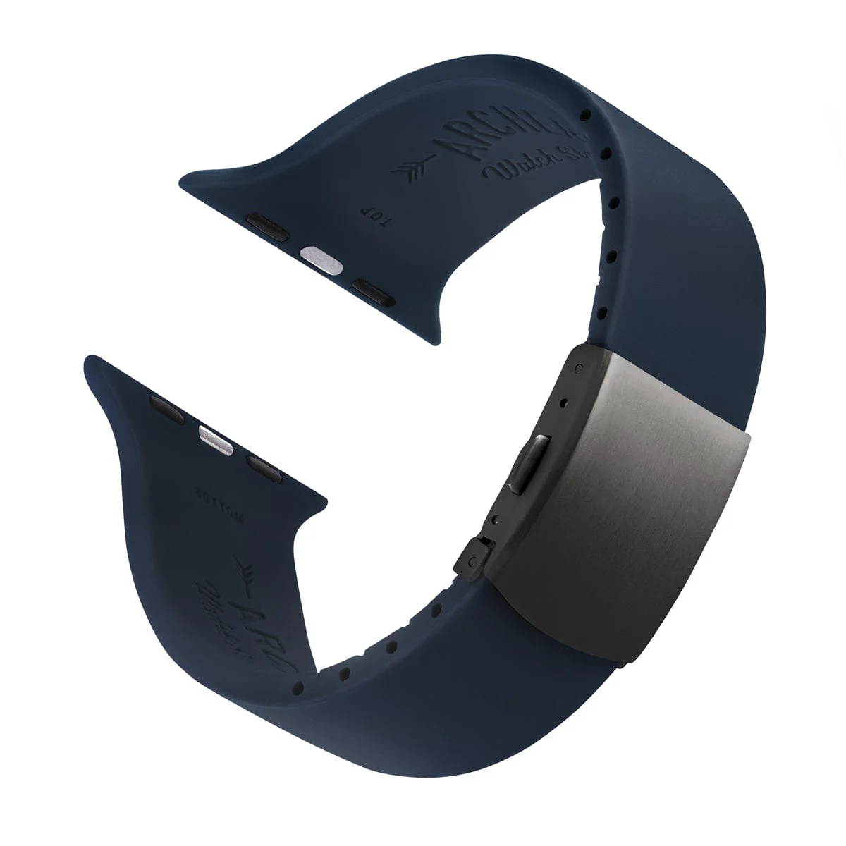 Apple Watch Custom Fit Silicone Watch Band - Midnight Blue/Gray - Image 4