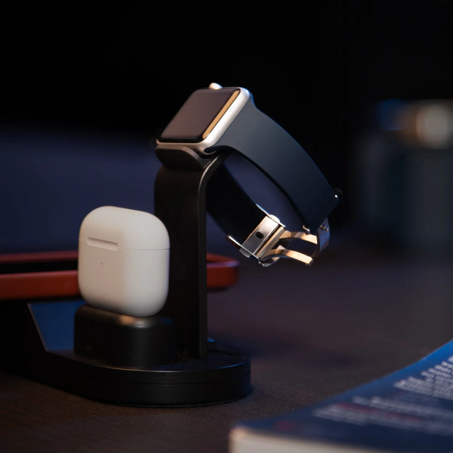 Apple Watch Custom Fit Silicone Watch Band - Midnight Blue/Silver - Image 2
