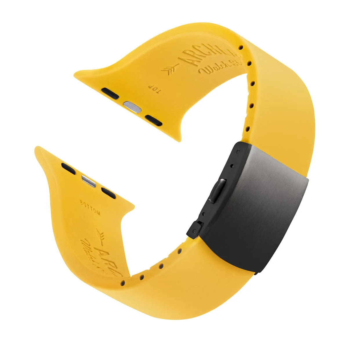 Apple Watch Custom Fit Silicone Watch Band - Naples Yellow/Gray - Image 4