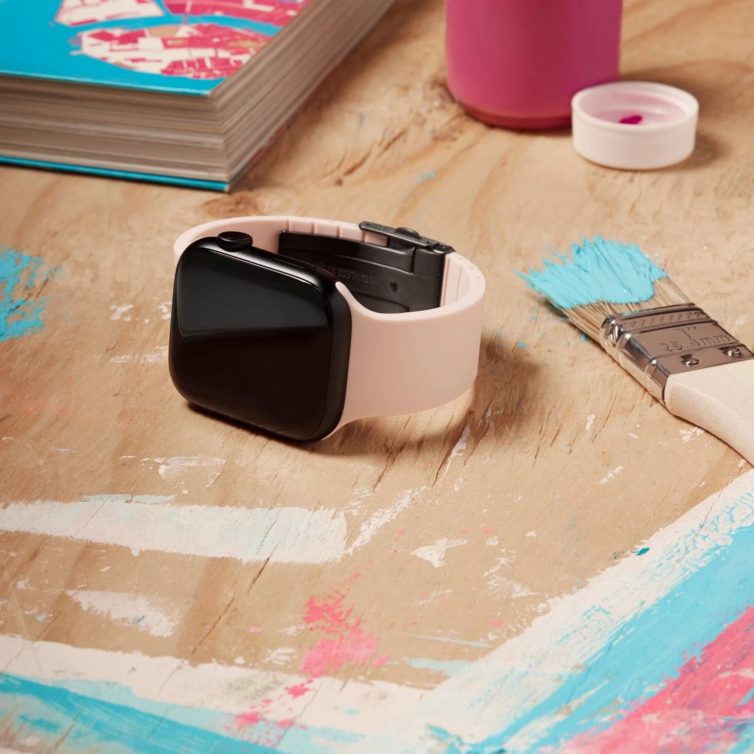 Apple Watch Custom Fit Silicone Watch Band - Pale Rose/Gray - Image 2