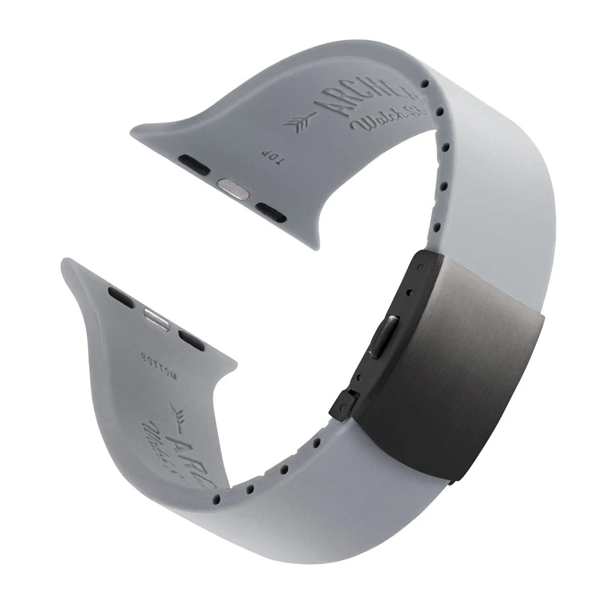 Apple Watch Custom Fit Silicone Watch Band - Platinum Gray/Gray - Image 4