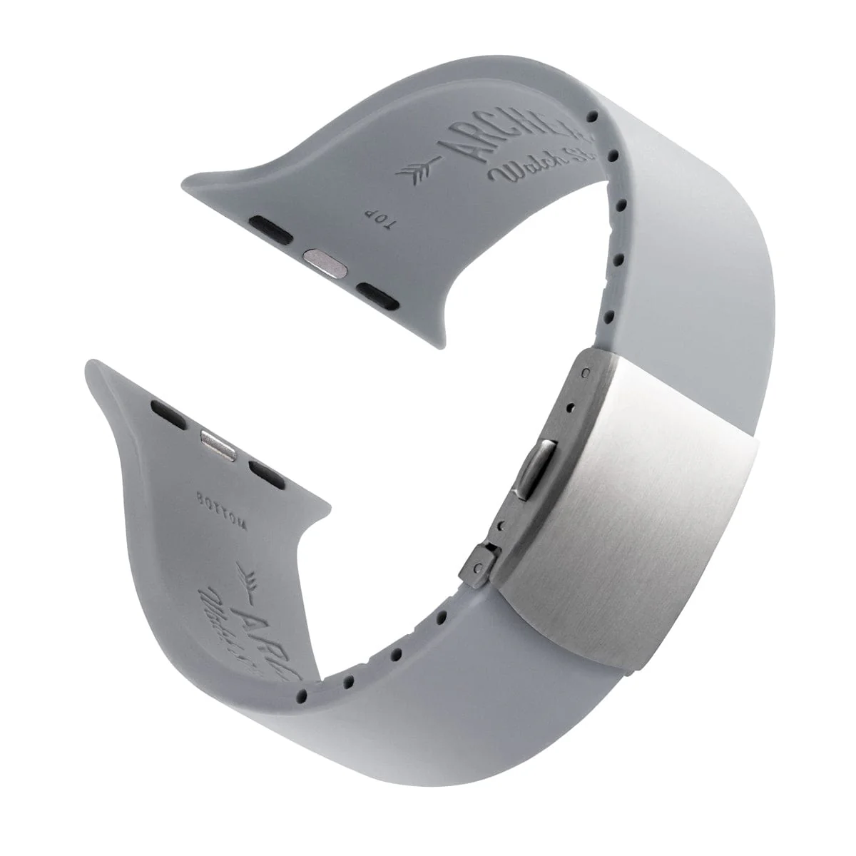 Apple Watch Custom Fit Silicone Watch Band - Platinum Gray/Silver - Image 4
