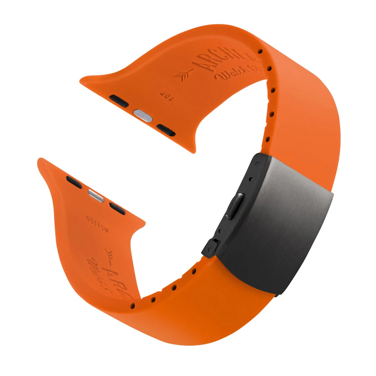 Apple Watch Custom Fit Silicone Watch Band - Portland Orange/Gray - Image 4