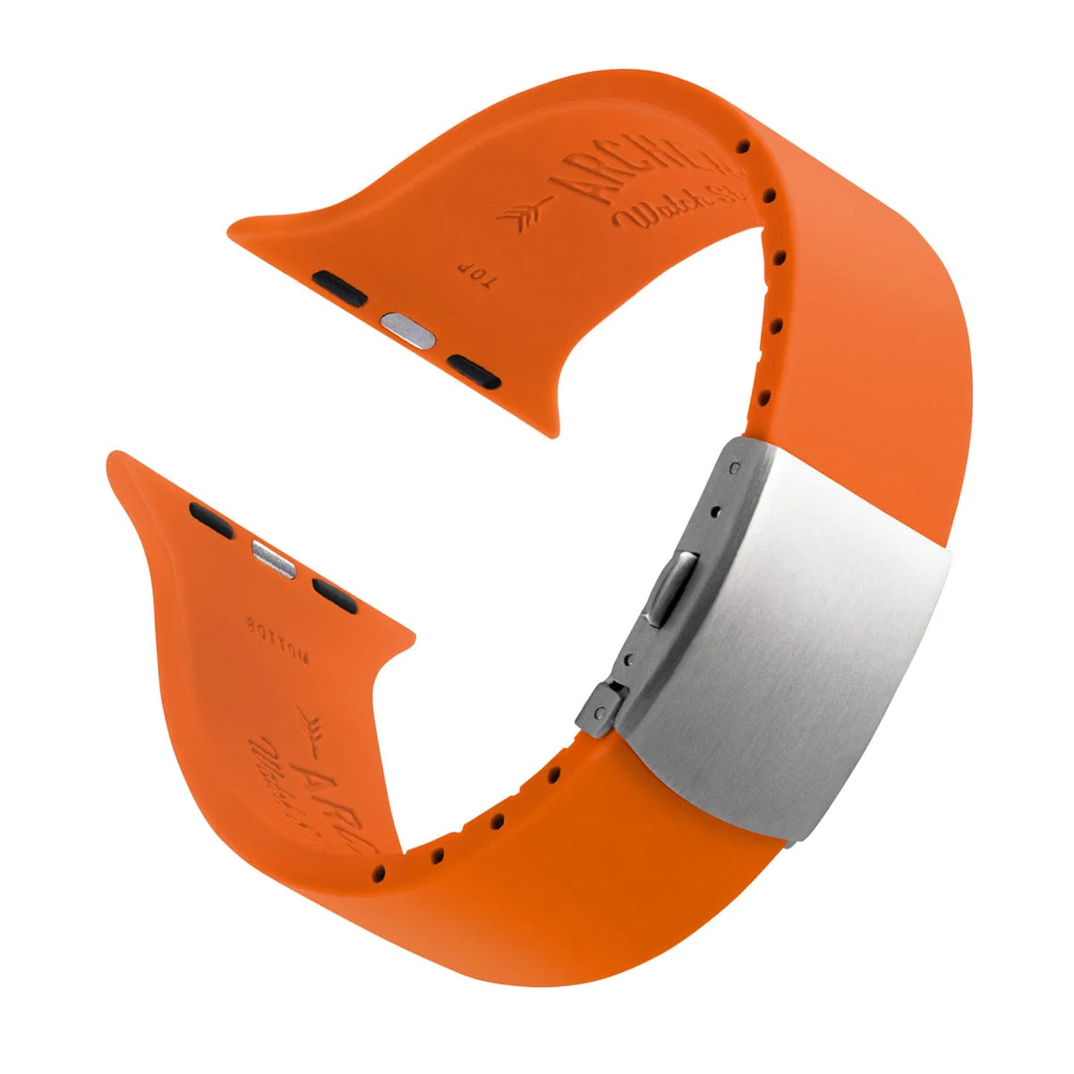 Apple Watch Custom Fit Silicone Watch Band - Portland Orange/Silver - Image 4