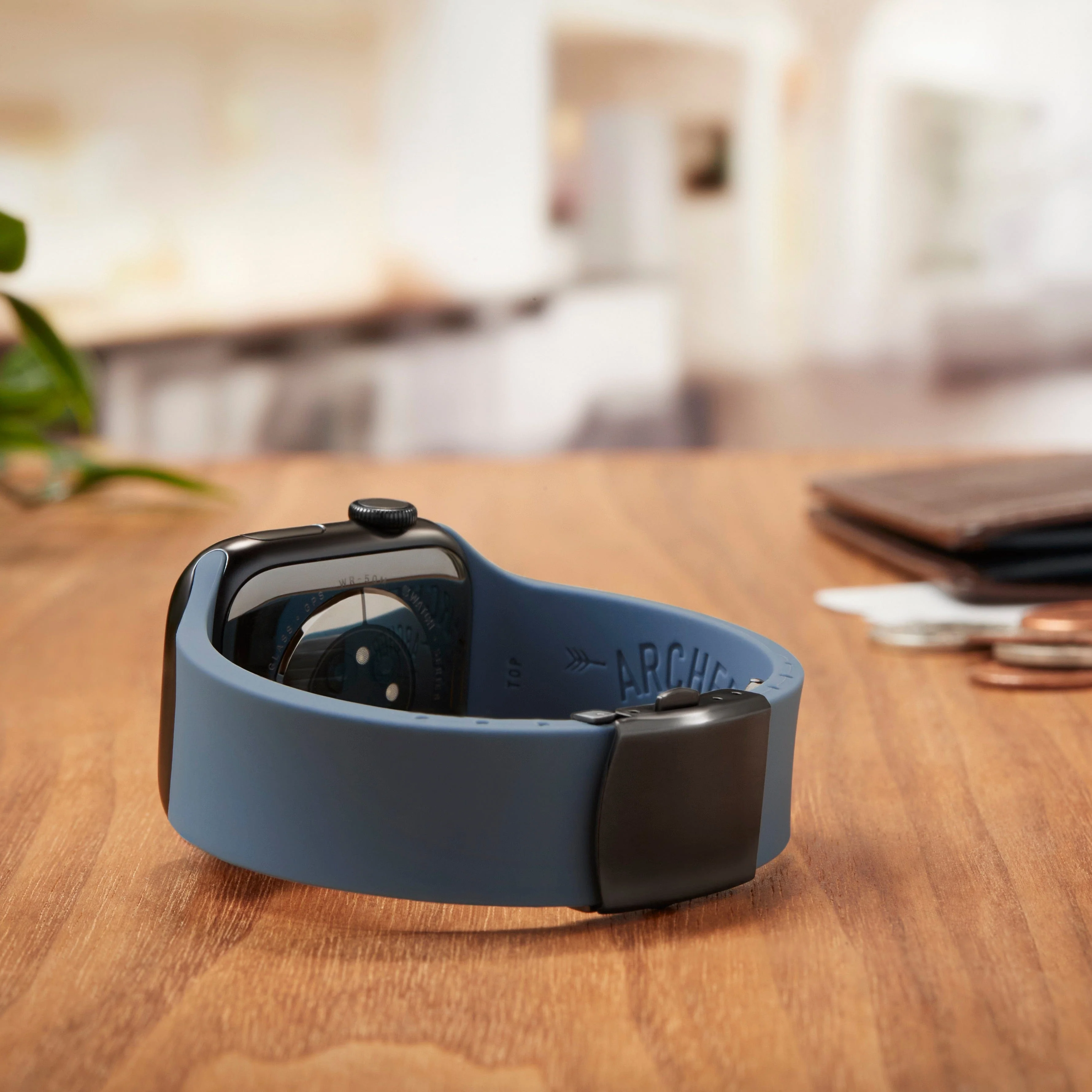 Apple Watch Custom Fit Silicone Watch Band - Steel Blue/Gray - Image 2