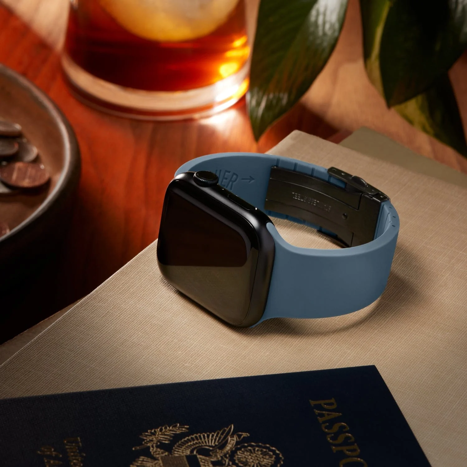 Apple Watch Custom Fit Silicone Watch Band - Steel Blue/Gray - Image 3