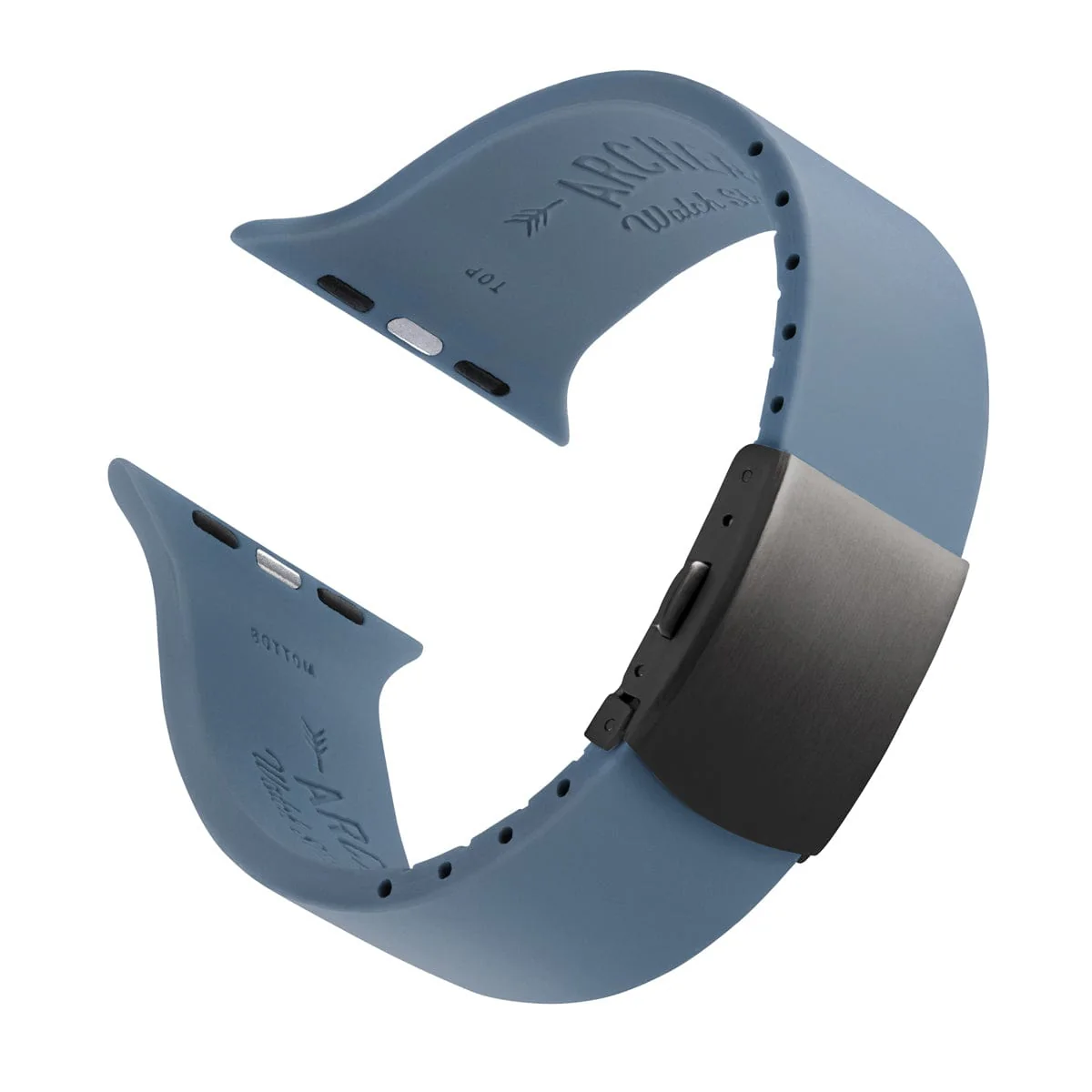 Apple Watch Custom Fit Silicone Watch Band - Steel Blue/Gray - Image 4