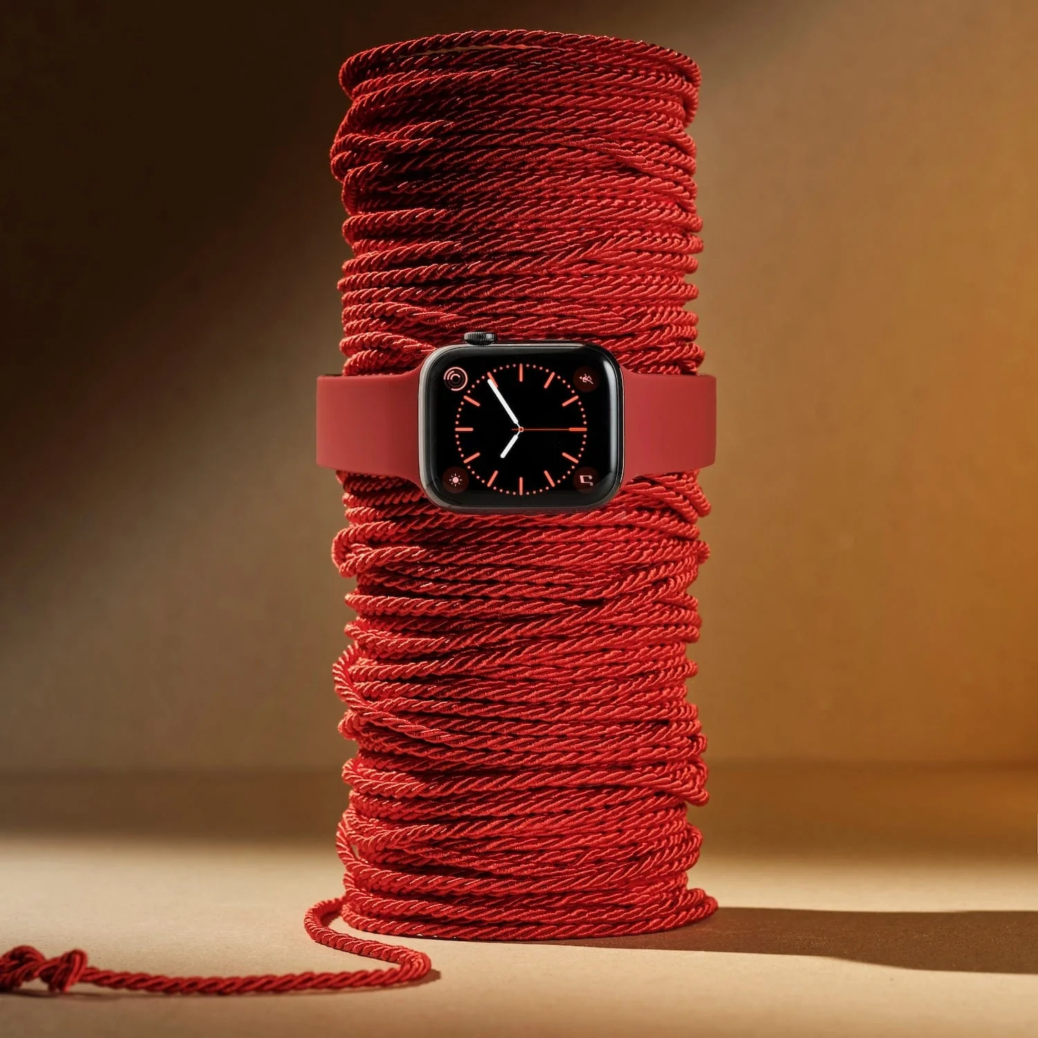 Apple Watch Custom Fit Silicone Watch Band - Venetian Red/Gray - Image 2