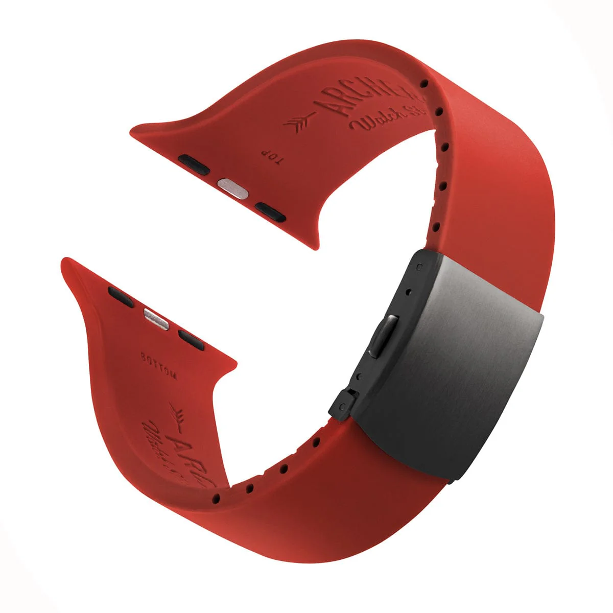 Apple Watch Custom Fit Silicone Watch Band - Venetian Red/Gray - Image 4