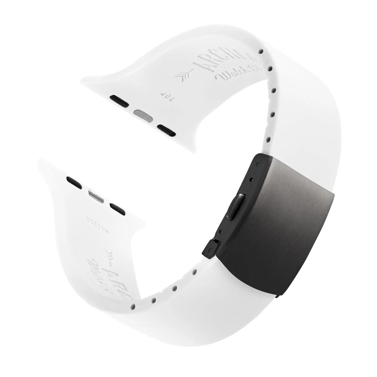 Apple Watch Custom Fit Silicone Watch Band - White/Gray - Image 4