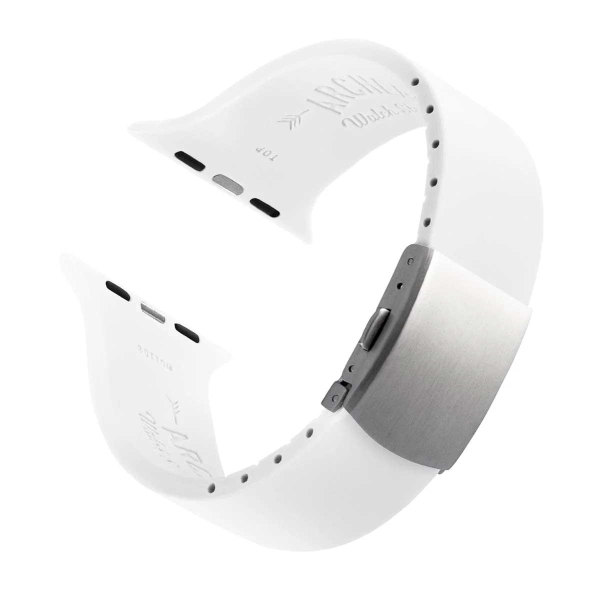 Apple Watch Custom Fit Silicone Watch Band - White/Silver - Image 4