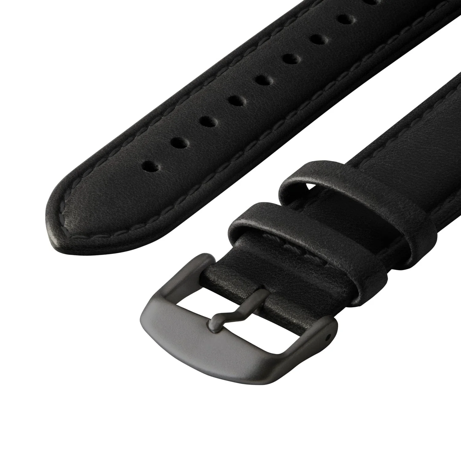 Apple Watch Leather Watch Band - Black/Matched/Space Gray - Image 5