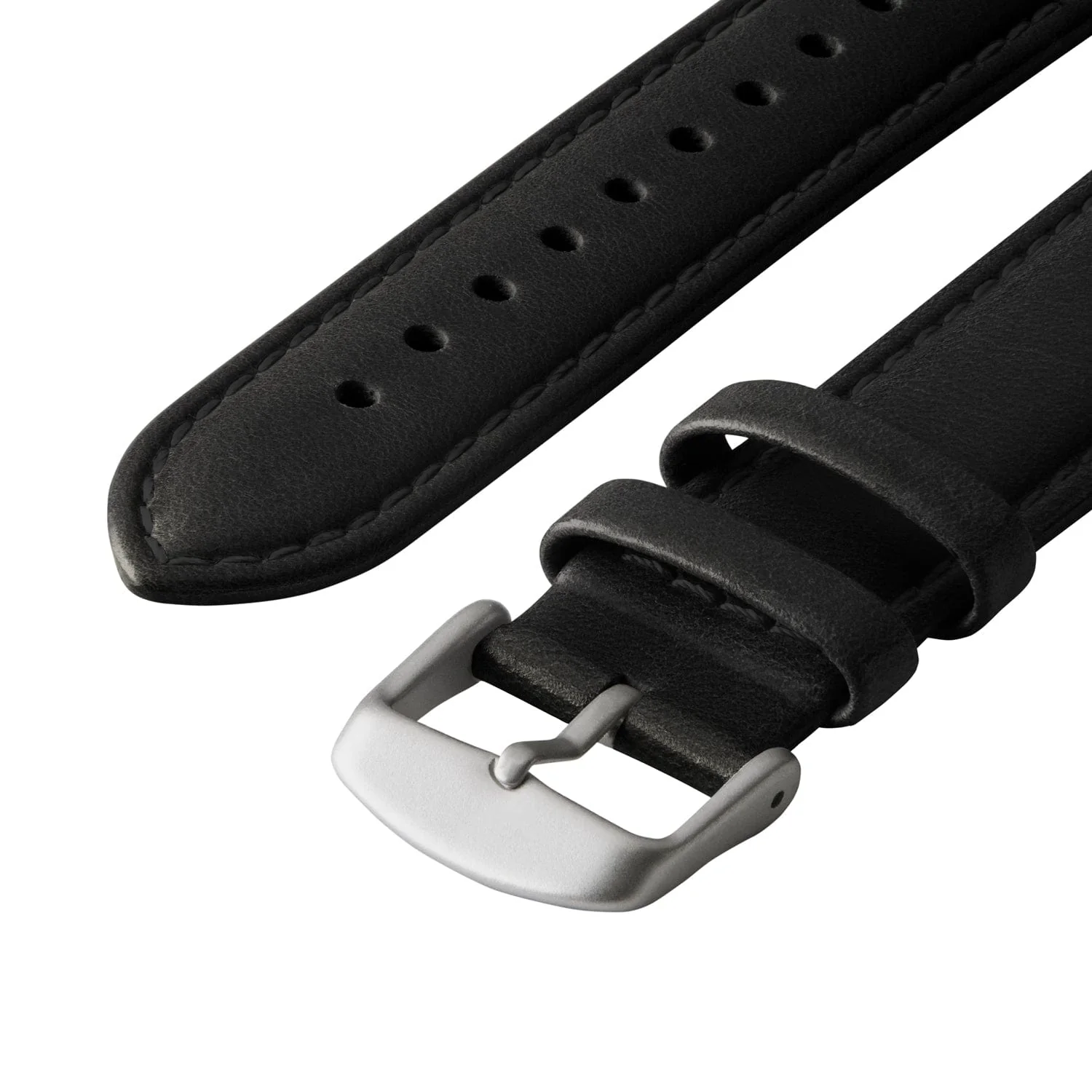 Apple Watch Leather Watch Band - Black/Matched/Silver Aluminum - Image 5