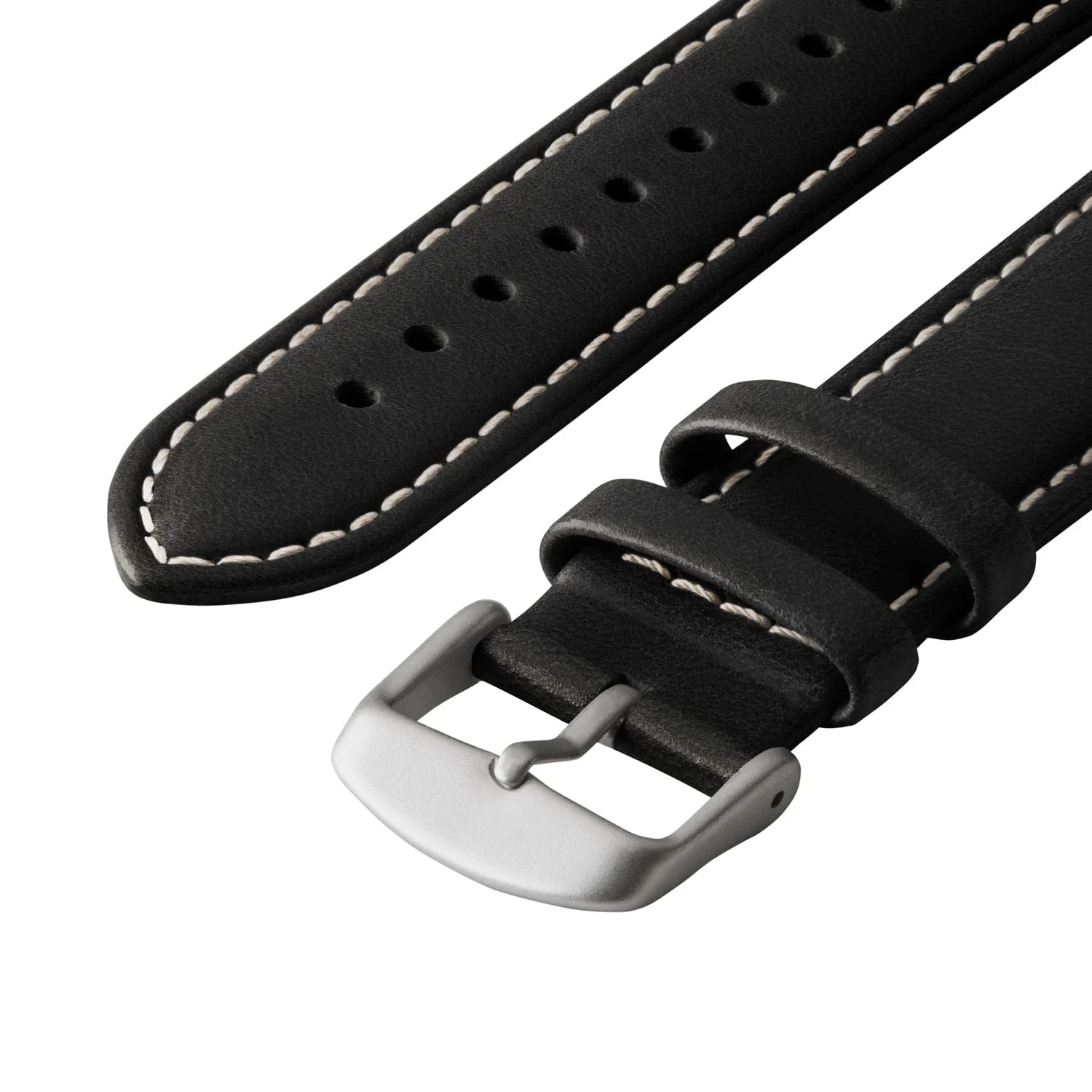 Apple Watch Leather Watch Band - Black/Natural/Silver Aluminum - Image 5