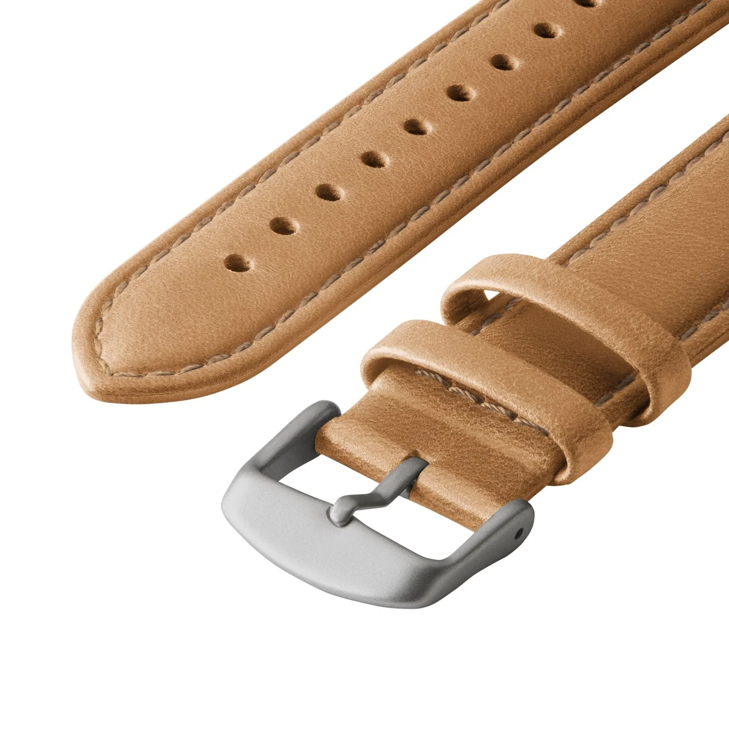 Apple Watch Leather Watch Band - Camel Tan/Matched/Silver Aluminum - Image 5
