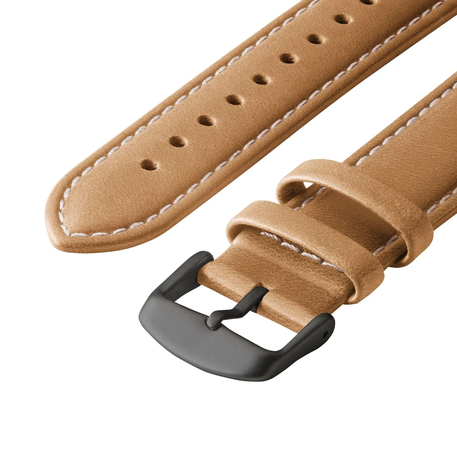 Apple Watch Leather Watch Band - Camel Tan/Natural/Space Gray - Image 5