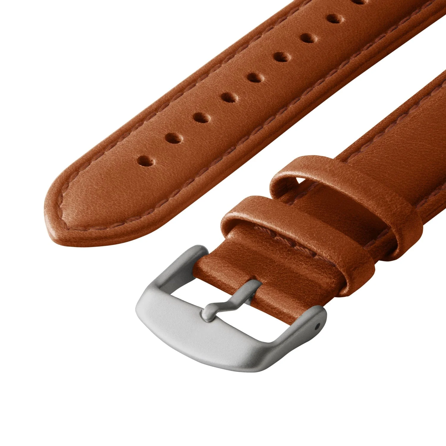 Apple Watch Leather Watch Band - Cognac/Matched/Silver Aluminum - Image 5