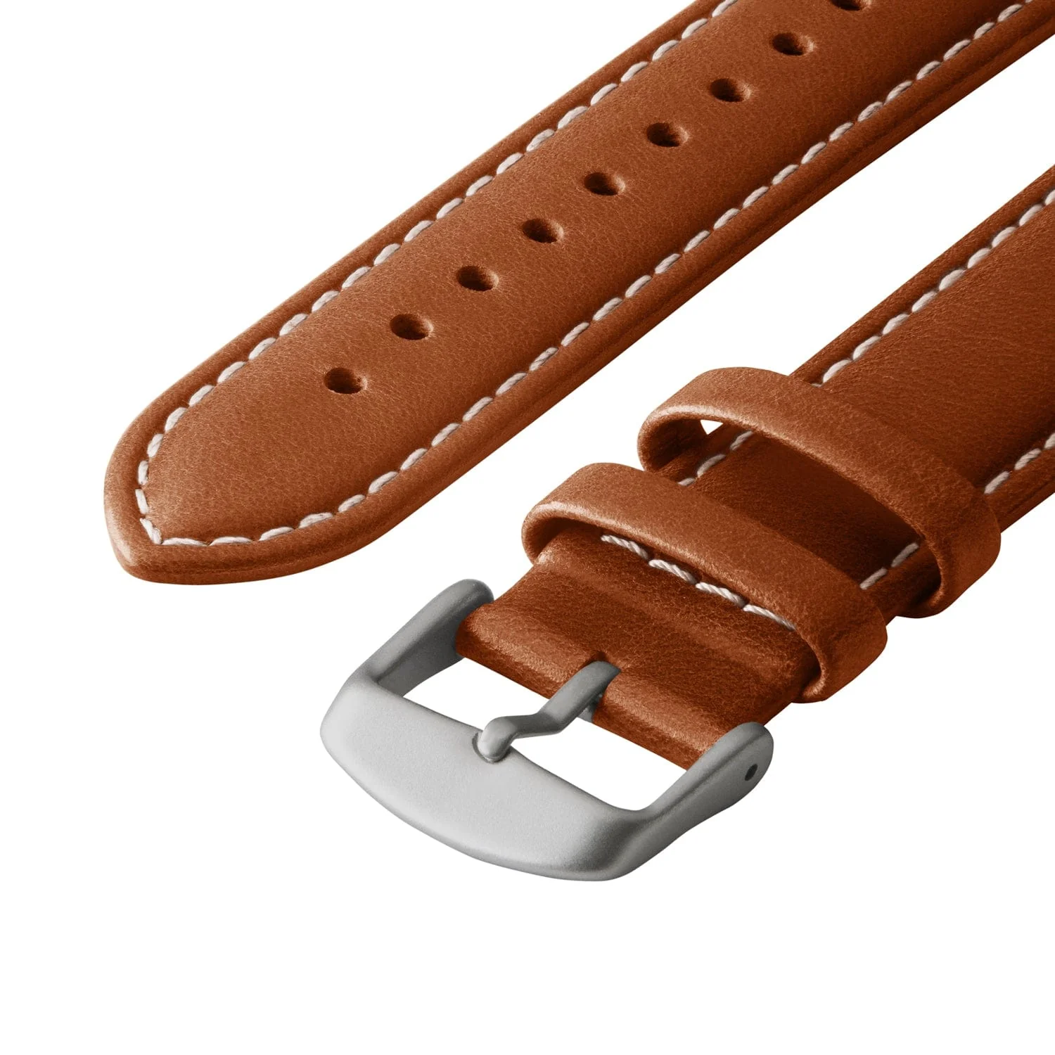 Apple Watch Leather Watch Band - Cognac/Natural/Silver Aluminum - Image 4