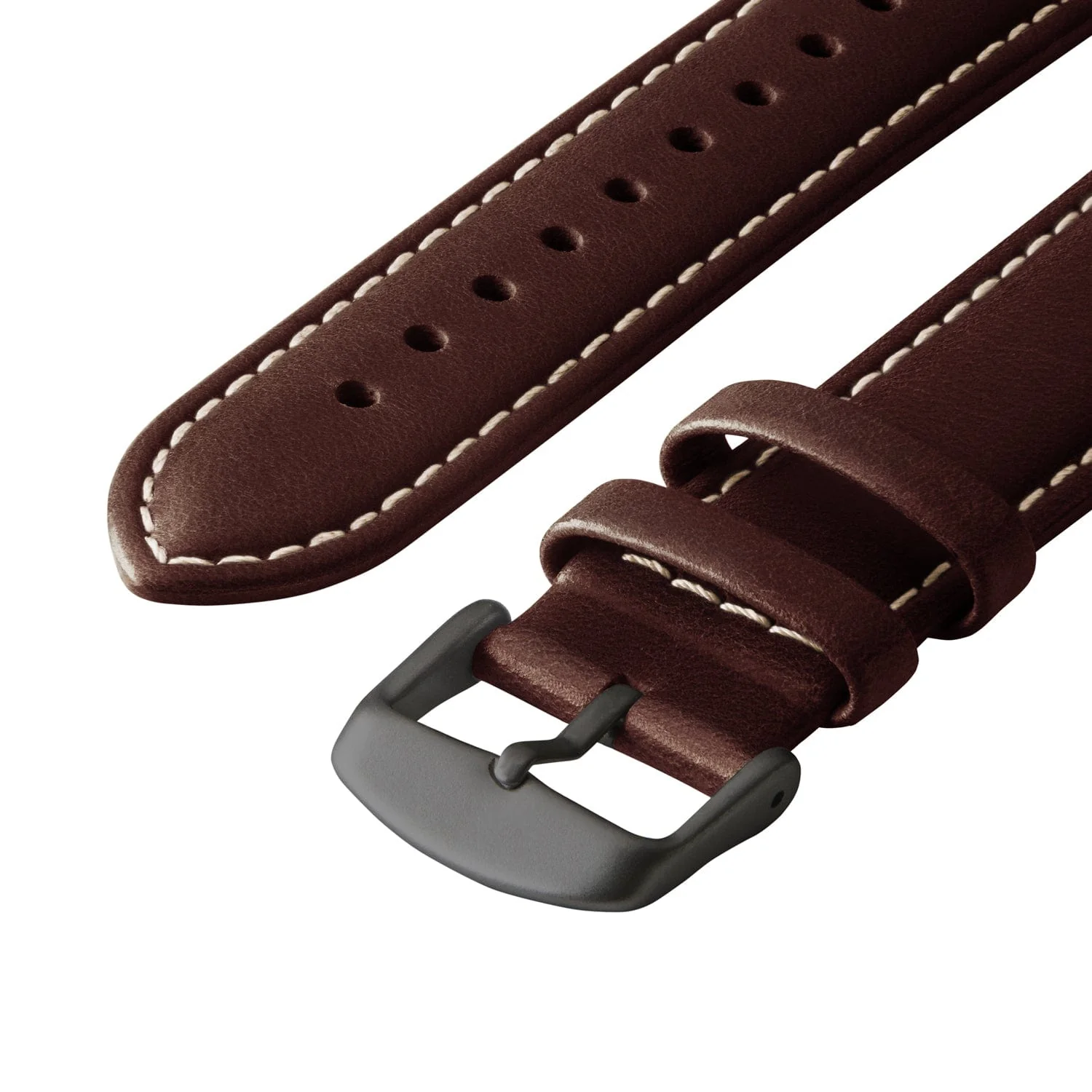 Apple Watch Leather Watch Band - Dark Chestnut/Natural/Space Gray - Image 5