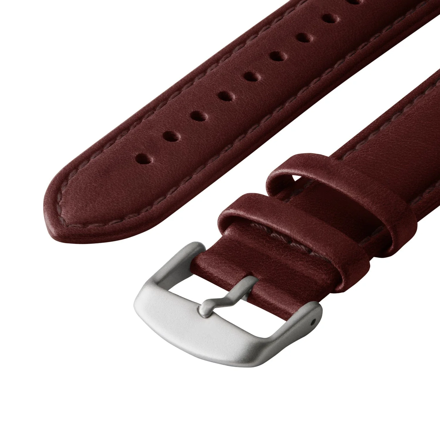 Apple Watch Leather Watch Band - Mahogany/Matched/Silver Aluminum - Image 5