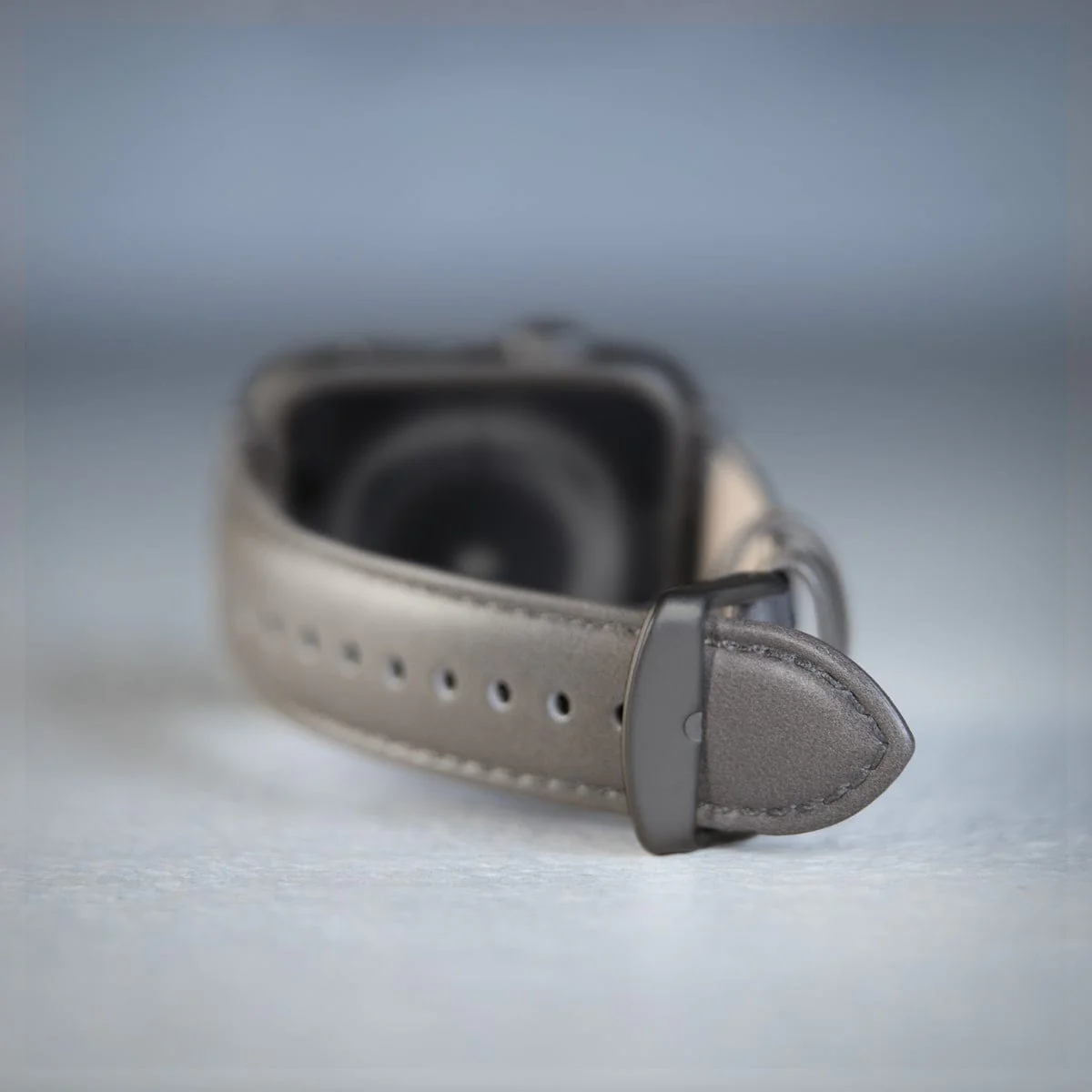 Apple Watch Leather Watch Band - Pewter Gray/Matched/Space Gray - Image 2