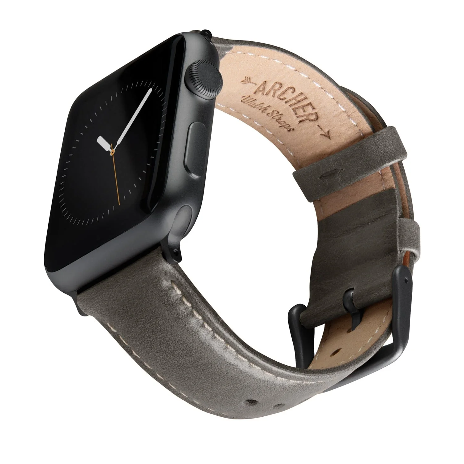 Apple Watch Leather Watch Band - Pewter Gray/Natural/Space Gray