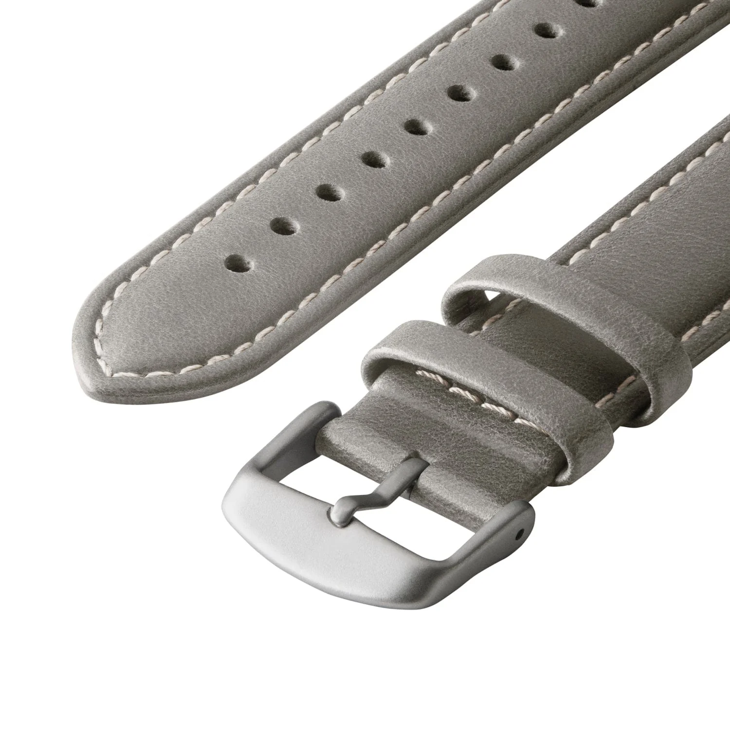 Apple Watch Leather Watch Band - Pewter Gray/Natural/Silver Aluminum - Image 5