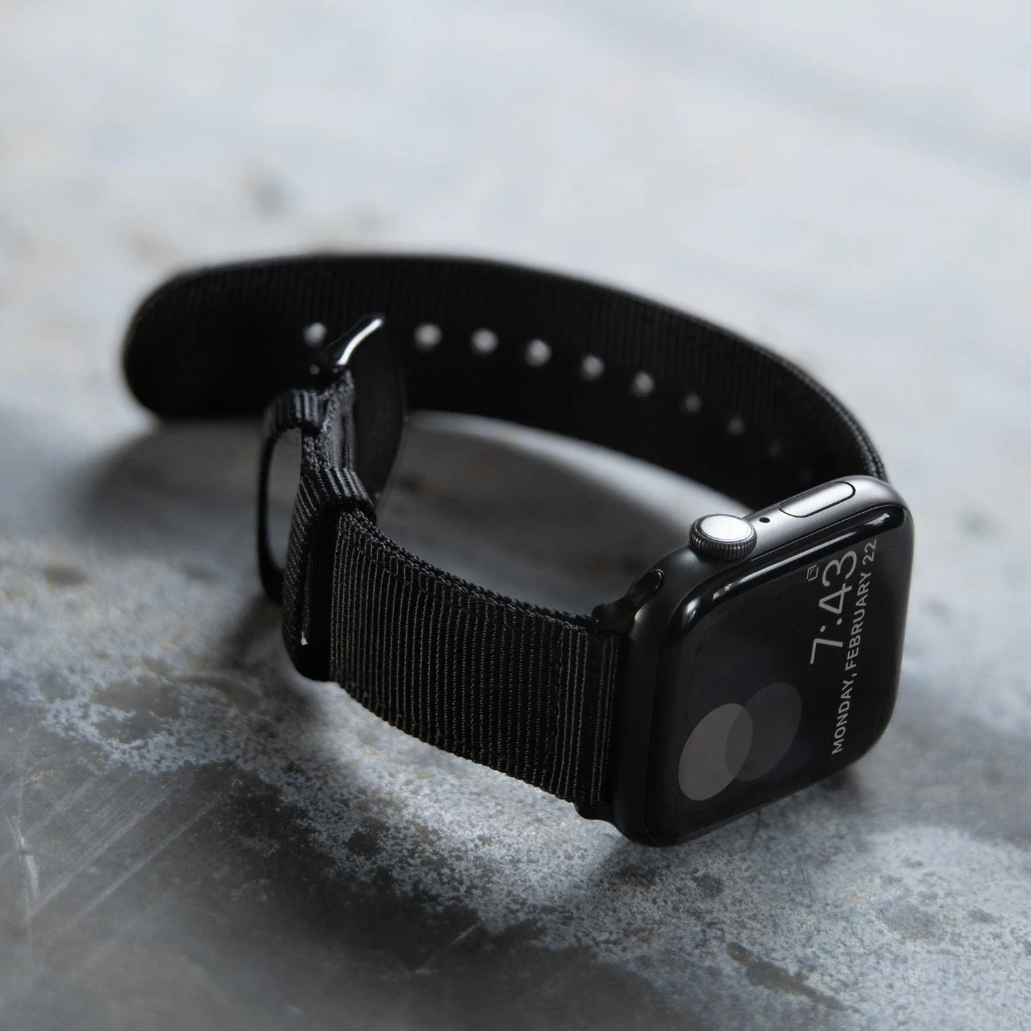 Apple Watch Nylon Watch Band - Black/Black - Image 3
