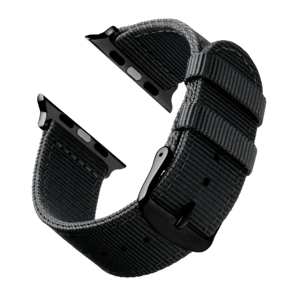 Apple Watch Nylon Watch Band - Black/Black - Image 4