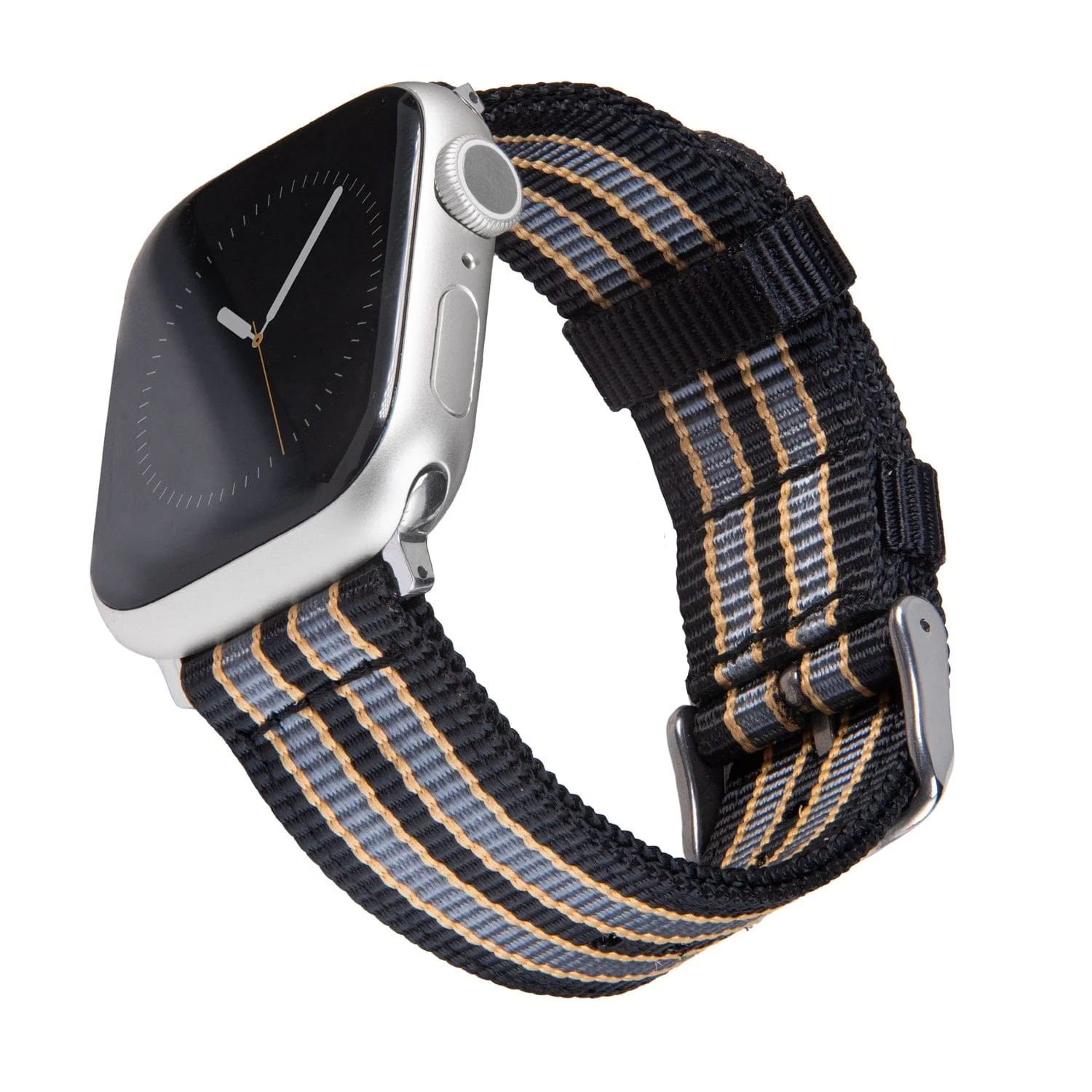 Apple Watch Nylon Watch Band - Black, Gray, Gold/Stainless