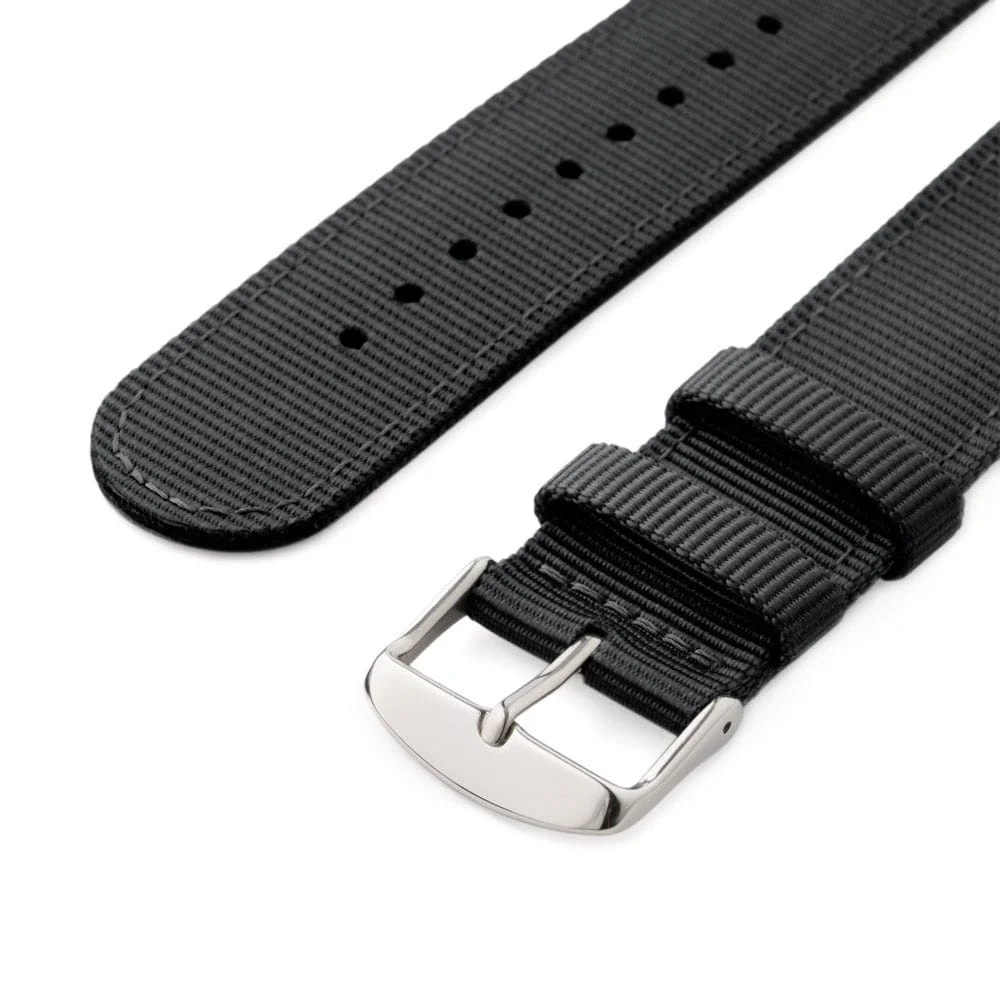 Apple Watch Nylon Watch Band - Black/Stainless - Image 6