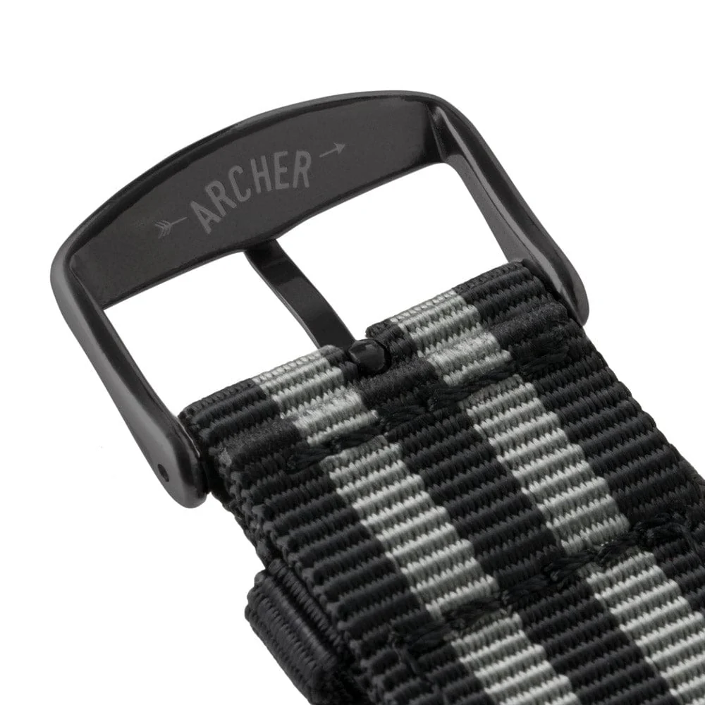 Apple Watch Nylon Watch Band - Black and Gray (James Bond)/Black - Image 8