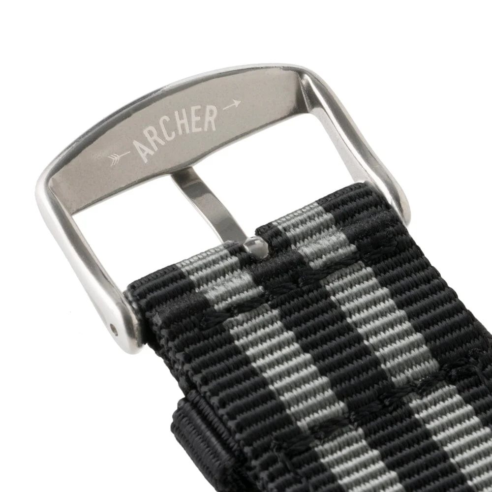 Apple Watch Nylon Watch Band - Black and Gray (James Bond)/Stainless - Image 8